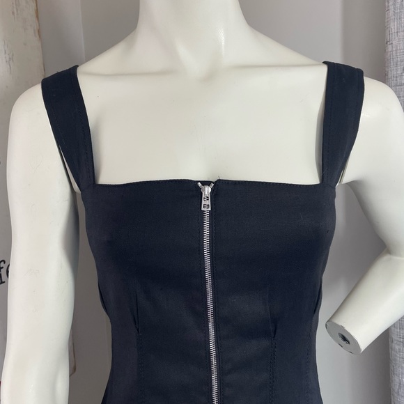 Rare Barbara Casasola linen BLACK midi pinafore spring 2017 runway collection - Picture 9 of 16